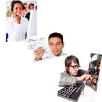 Various Information Technology professionals at work